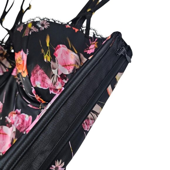 Victoria's Secret Very Sexy Bustier Bra Top, Floral, Mesh Strappy, Size 34B - Picture 6 of 8